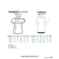 Lappen Fashion Women?s Printed T-Shirt | Combo of Tee Dress and Half Sleeve Tshirts | Round Neck | Long T-Shirts | Trendy & Stylish Theme Tees - Set of 2 (Large, White)-thumb4
