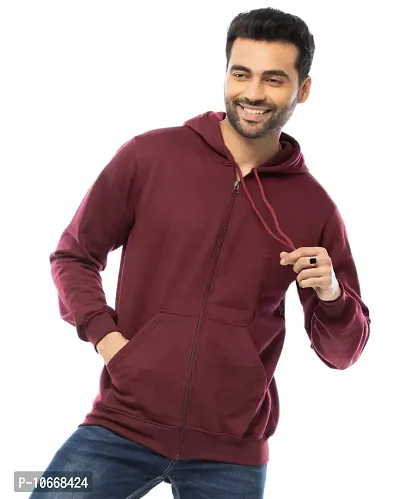Lappen Fashion Men?s Hooded Sweatshirt with Chain I Full Sleeve Cotton Fleece Pullover Hoodies with Cap and Kangaroo Pocket I Tees for Light Warm I Winter wear for Men & Boy (Small, Maroon)