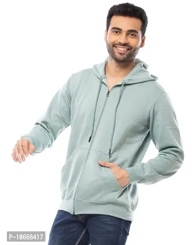 Lappen Fashion Men?s Hooded Sweatshirt with Chain I Full Sleeve Cotton Fleece Pullover Hoodies with Cap and Kangaroo Pocket I Tees for Light Warm I Winter wear for Men & Boy (Small, Turkish Green)-thumb3