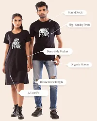 Lappen Fashion Couple?s Printed T-Shirt | Tee Dress for Women | Half Sleeve Tees for Men | Cotton Round Neck | Pre Wedding Tshirt | Faith Over Fear Wordings Theme - Combo Pack-thumb2