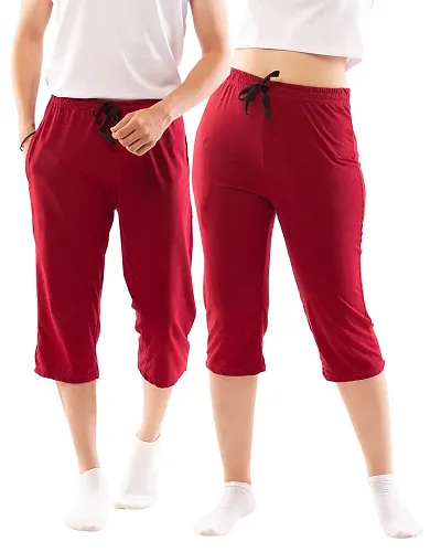 Lappen Fashion Combo of Half Pants for Couple’s | Regular Fit Plain Cotton Bottom Wear | Capri Pants | Pure Cotton| for use Running Sports Gym | Casual Stylish Look