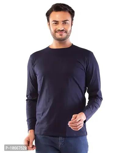 Lappen Fashion Men?s Full Sleeve T-Shirt | Cotton Round Neck | Regular Slim Fit Plain Solid Tshirts | Trendy & Stylish Tshirt | Tees for Men and Boy | Casual Smart Look (XX-Large, Navy Blue)