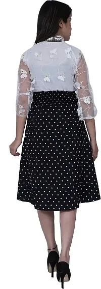 Stylish Black Crepe Embellished Fit And Flare Dress For Women-thumb2