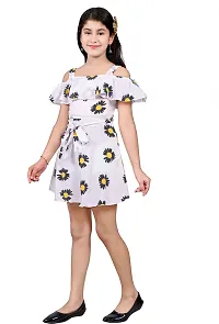 Stylish Black Crepe Printed Fit And Flare Dress For Girls-thumb2