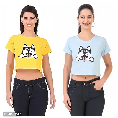 Meow Printed Short Sleeve Cotton Combo Tshirt