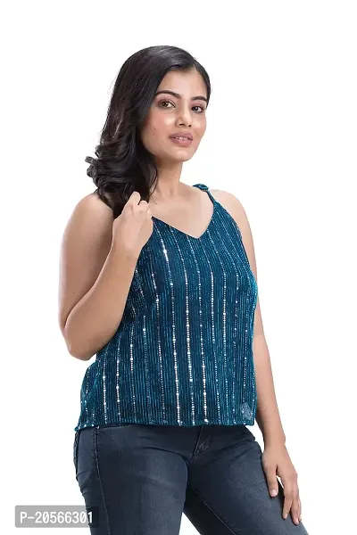 Youthz 22 Apparels Women's Sleeveless Sequins Top-thumb4