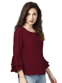 Youthz 22 Apparels Women's Maroon Full Flared Bell Sleeve Top-thumb2