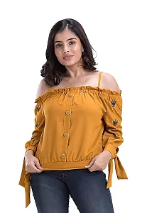 Youthz 22 Apparels Women's Full Sleeve Regular Fit Off Shoulder Top-thumb2