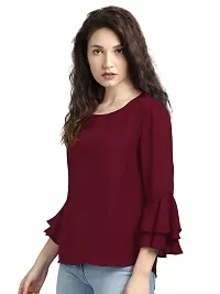 Youthz 22 Apparels Women's Maroon Full Flared Bell Sleeve Top-thumb1