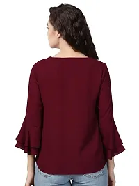 Youthz 22 Apparels Women's Maroon Full Flared Bell Sleeve Top-thumb3