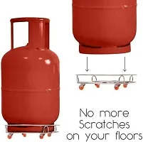 National Sunstar 100 % Stainless Steel Cylinder Trolley, Gas Cylinder Trolley, LPG Gas Cylinder Trolley(Pack of 2)-thumb1