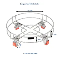 National Sunstar 100 % Stainless Steel Cylinder Trolley, Gas Cylinder Trolley, LPG Gas Cylinder Trolley(Pack of 2)-thumb2