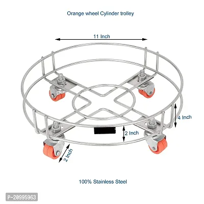 National Sunstar 100 % Stainless Steel Cylinder Trolley, Gas Cylinder Trolley, LPG Gas Cylinder Trolley(Pack of 2)-thumb3