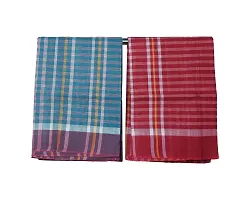 MADHUSHREE TEXTILE Famous Handloom Bengal Flavour Beldanga Gamcha Pure Soft Stylish Cotton Bath Towel - Multicolour, XXXL Large (Set of 2)-thumb1