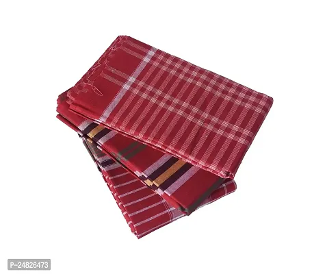 MADHUSHREE TEXTILE World Famous Handloom Bengal Flavour MUNSI Gamcha Stylish Pure Soft Cotton Bath Towel - Multicolour, XXL Large (Set of 3)