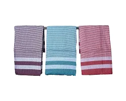 MADHUSHREE TEXTILE Famous Handloom Bengal Flavour Masti Stylish Gamcha Pure Soft Cotton Bath Towel - Multicolour. XXL Large (Set of 3)-thumb1