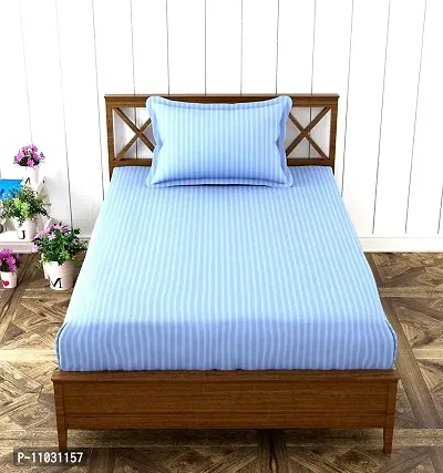 210 TC Cotton Satin Glace Stripes/Lining Bedsheet