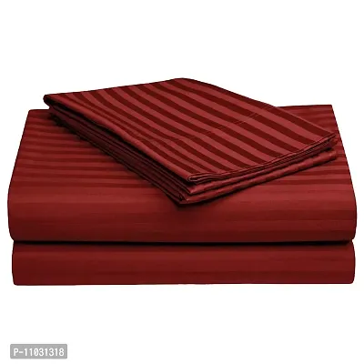 210 TC Cotton Satin Glace Stripes/Lining Bedsheet-thumb4