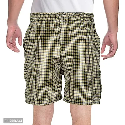 Men's Cotton Checkered Printed Boxers, Shorts, Multicolor Pack-of -3-thumb3