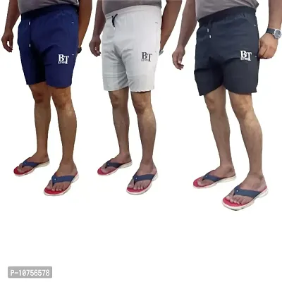 Multicoloured Cotton Regular Shorts For Men-thumb0