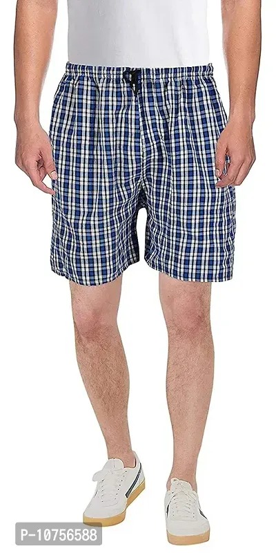 Men's Cotton Checkered Printed Boxers, Shorts, Multicolor Pack-of -3-thumb5