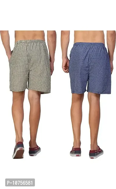 Multicoloured Cotton Regular Shorts For Men-thumb2