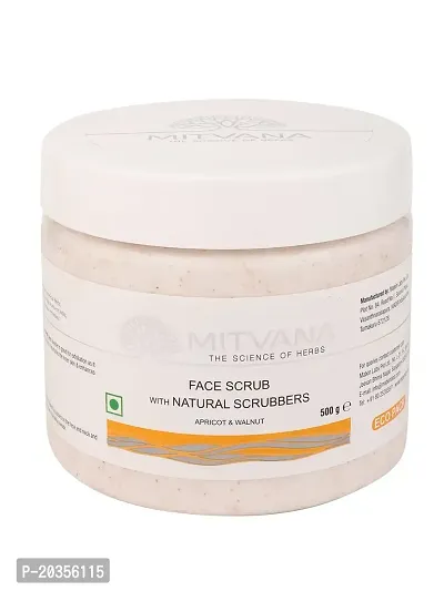 Mitvana Face Scrub With Natural Scrubbers | Apricot  Walnut | Pore Cleansing |Restore Skin Glow  Shine 500g