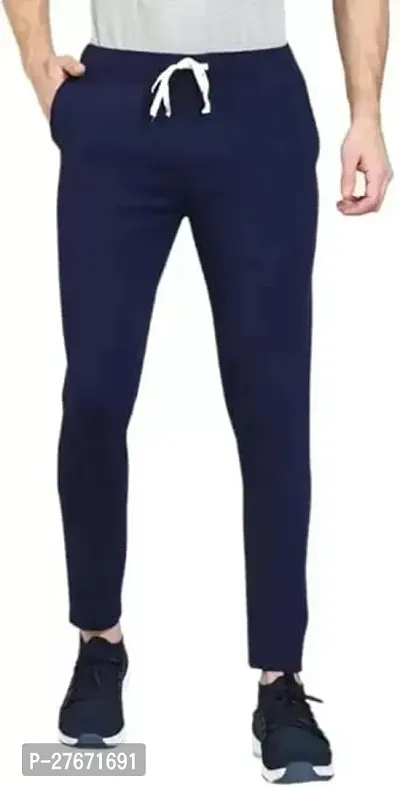 Elegant Blue Cotton Joggers For Men