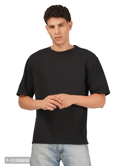 Trendy Cotton Solid Oversized Round Neck T Shirt for Men