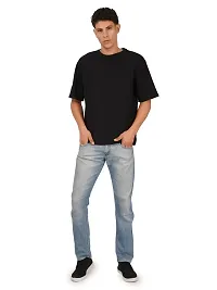 Trendy Cotton Solid Oversized Round Neck T Shirt for Men-thumb1