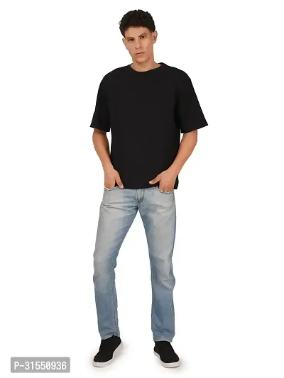 Trendy Cotton Solid Oversized Round Neck T Shirt for Men-thumb2