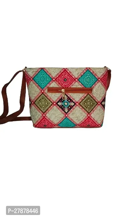 Stylish Multicolored Colourblocked Artificial Leather Handbag For Women-thumb2