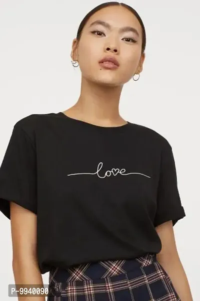 Love Printed Trendy Casual Women T-shirt