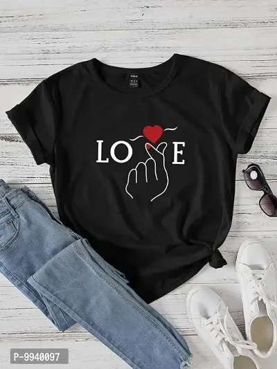 Love Printed Trendy Casual Women T-shirt