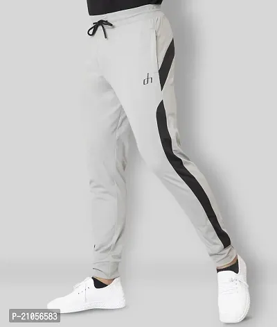 Elegant White Lycra Self Pattern Men Regular Track Pants
