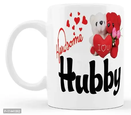 Handsome Hubby Teddy Printed Coffee Mug Best Gift for Husband on Birthday, Friendship day, Anniversary, Valentine Day-thumb0