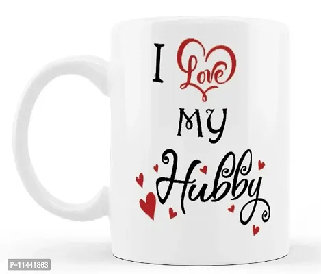 I Love My Hubby Printed Coffee Mug Best Gift for Husband on Birthday, Friendship day, Anniversary, Valentine Day-thumb0