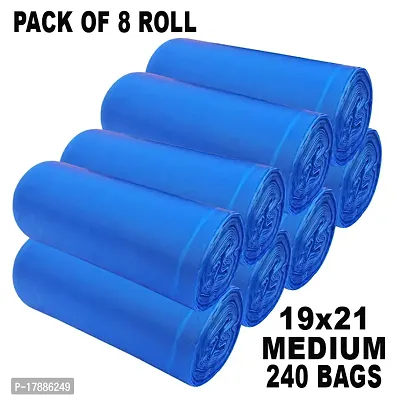 ASCREATION  19*21 Dustbin Bags Pack of 8 Biodegradable Bags in Blue Colour Medium Medium 13 L Garbage Bag  (240 Bag )
