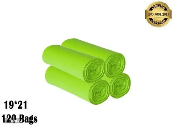 ASCREATION Biodegradable Green Garbage Bag - 19x21 (04X30=120 Pieces) Medium 12 L (120Bag )