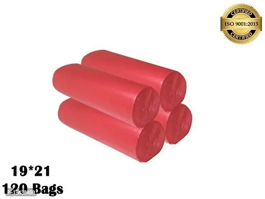 ASCREATION Biodegradable Red Garbage Bag - 19x21(04X30=120 Pieces) Medium 12 L (120Bag )-thumb0