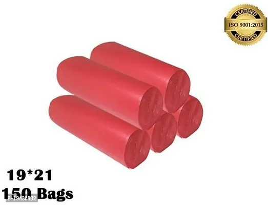 ASCREATION Biodegradable Red Garbage Bag - 19x21(05X30=150 Pieces) Medium 12 L (150Bag )