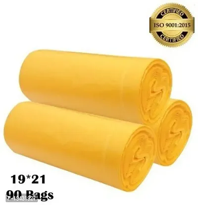 ASCREATION Biodegradable Yellow Garbage Bag - 19x21(09X30=90 Pieces) Medium 12 L (90Bag )