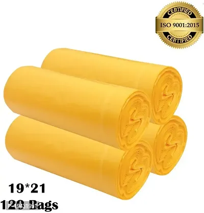 ASCREATION Biodegradable Yellow Garbage Bag - 19x21(04X30=120 Pieces) Medium 12 L (120Bag )