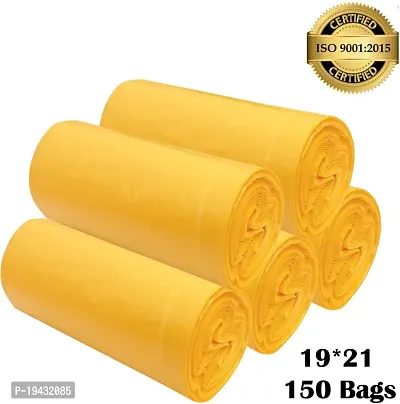 ASCREATION Biodegradable Yellow Garbage Bag - 19x21(05X30=150 Pieces) Medium 12 L (150Bag )