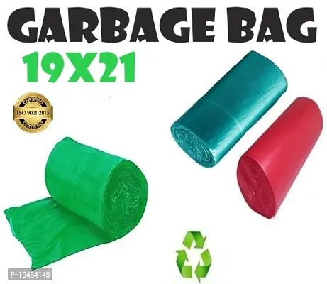 ASCREATION Biodegradable Red,Green,Ocean Green Garbage Bag - 19x21(03X30=90 Pieces) Medium 12 L (90Bag )