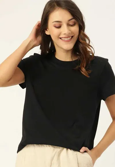 Trendy Solid Round Neck T-Shirt