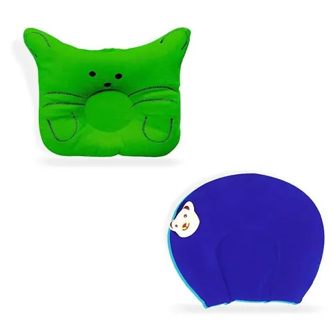 Kids fashion palace Mustard Seeds, Polyester Fibre Animals Baby Pillow Pack of 2 (Blue, Green)