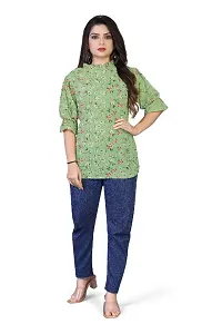 Women Georgette Printed Blouse Top-thumb2