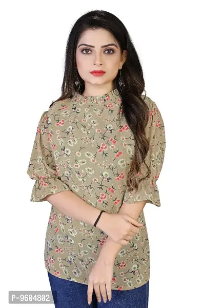 Women Georgette Printed Blouse Top-thumb4