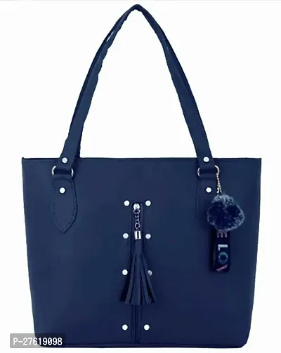 Fancy Blue PU Solid Handbags For Women-thumb0
